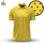 Golf 2026 PGA. Yellow Black Radioactive Pattern AOP Polo Shirt LDLO31032689