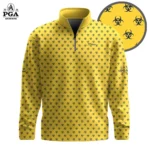 Golf 2026 PGA. Yellow Black Radioactive Pattern AOP Quarter-zip Pullover LDLO31032693