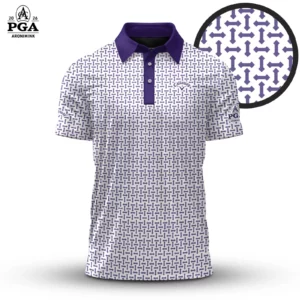 Golf 2026 PGA. Purple Sameless Pattern AOP Polo Shirt LDLO310326115