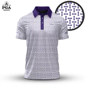 Golf 2026 PGA. Purple Sameless Pattern AOP Polo Shirt LDLO310326113