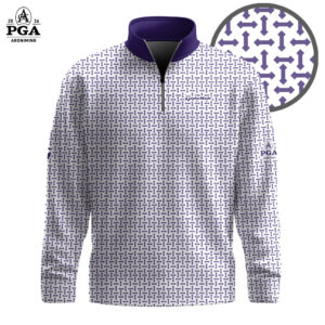 Golf 2026 PGA. Purple Sameless Pattern AOP Quarter-zip Pullover LDLO310326118