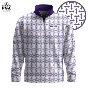 Golf 2026 PGA. Purple Sameless Pattern AOP Quarter-zip Pullover LDLO310326120