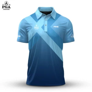 Golf 2026 PGA. Blue Cross Pattern AOP Polo Shirt LDLO310326124