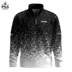 Golf 2026 PGA. B&W Dust Pattern AOP Quarter-zip Pullover LDLO310326144