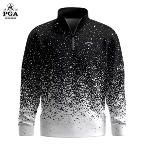 Golf 2026 PGA. B&W Dust Pattern AOP Quarter-zip Pullover LDLO310326143