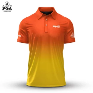 Golf 2026 PGA. Gradient Orange Yellow Pattern AOP Polo Shirt LDLO310326132