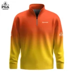 Golf 2026 PGA. Gradient Orange Yellow Pattern AOP Quarter-zip Pullover LDLO310326134