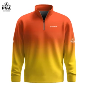 Golf 2026 PGA. Gradient Orange Yellow Pattern AOP Quarter-zip Pullover LDLO310326134