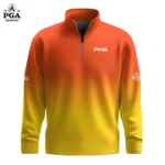 Golf 2026 PGA. Gradient Orange Yellow Pattern AOP Quarter-zip Pullover LDLO310326136