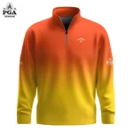 Golf 2026 PGA. Gradient Orange Yellow Pattern AOP Quarter-zip Pullover LDLO310326135