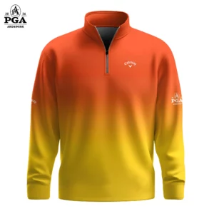 Golf 2026 PGA. Gradient Orange Yellow Pattern AOP Quarter-zip Pullover LDLO310326135