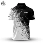 Golf 2026 PGA. Black White Sport Pattern AOP Polo Shirt LDLO310326156