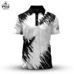 Golf 2026 PGA. Black White Sporty Pattern AOP Polo Shirt LDLO310326163