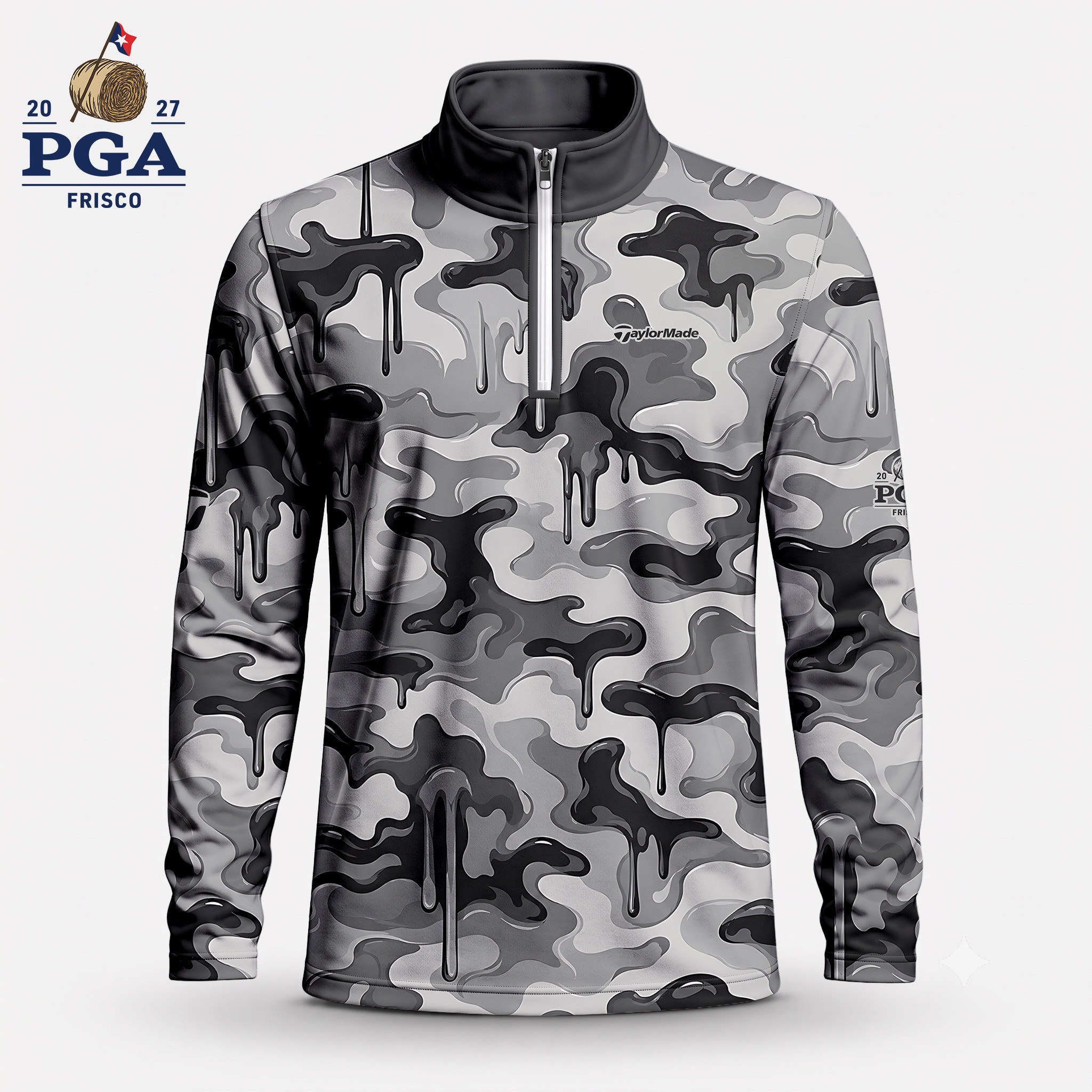 Golf 2027 PGA. Pattern AOP Quarter-zip Pullover LDLO28072612