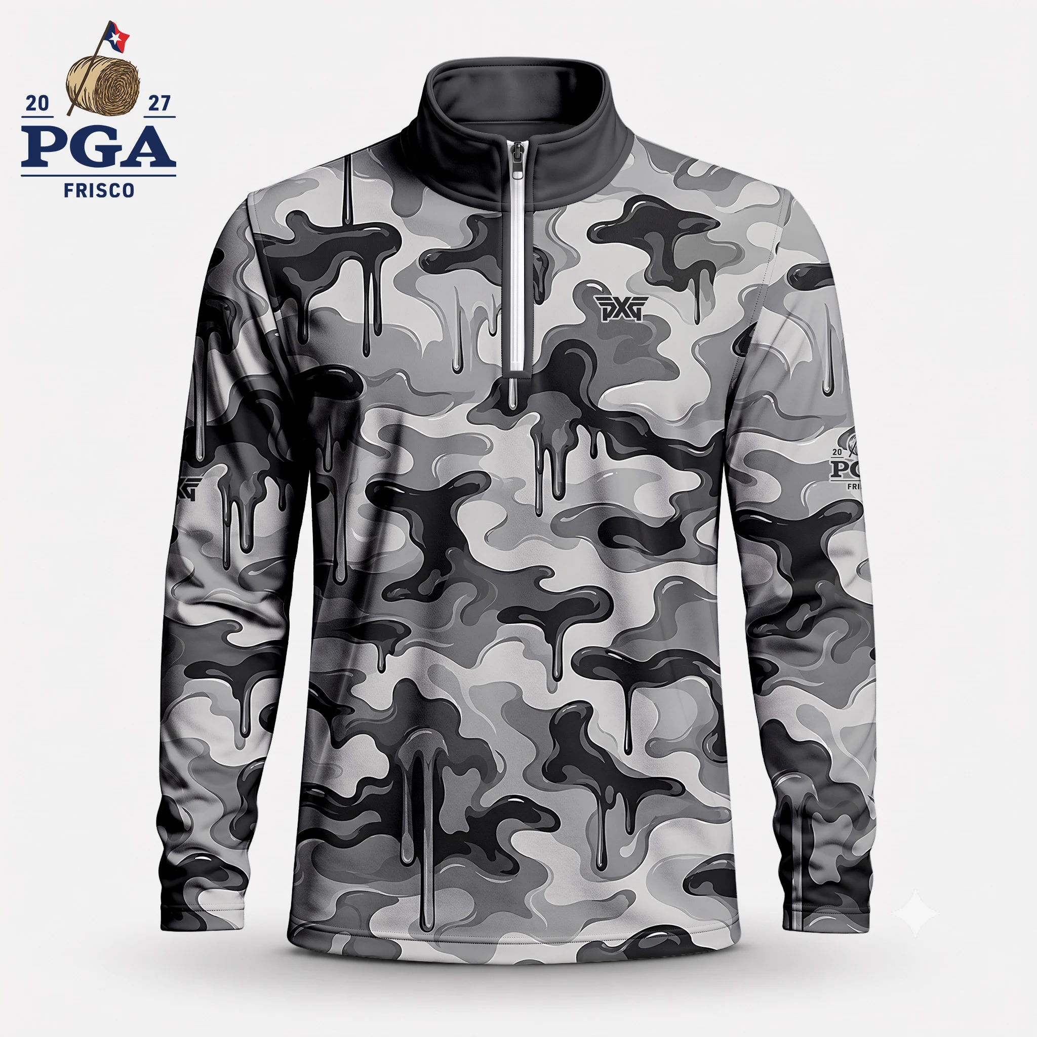 Golf 2027 PGA. Pattern AOP Quarter-zip Pullover LDLO28072615