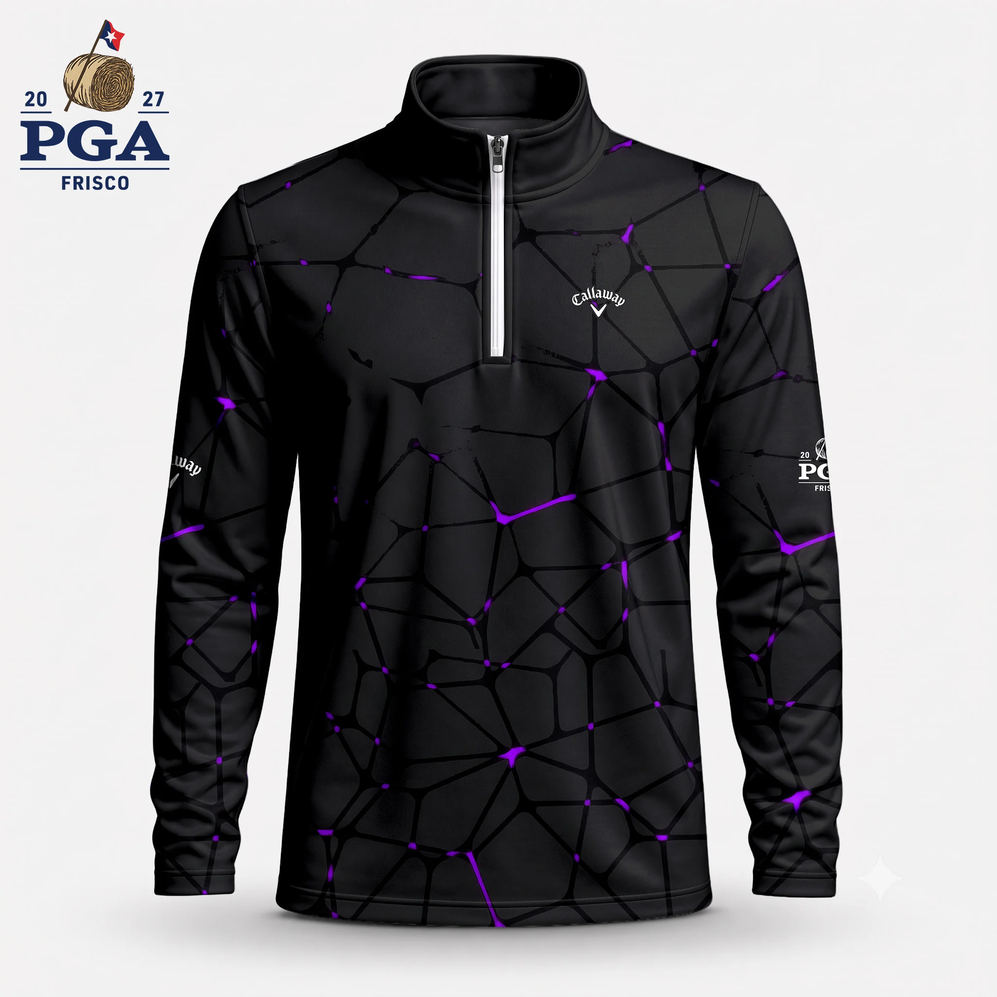 Golf 2027 PGA. Pattern AOP Quarter-zip Pullover LDLO28072603
