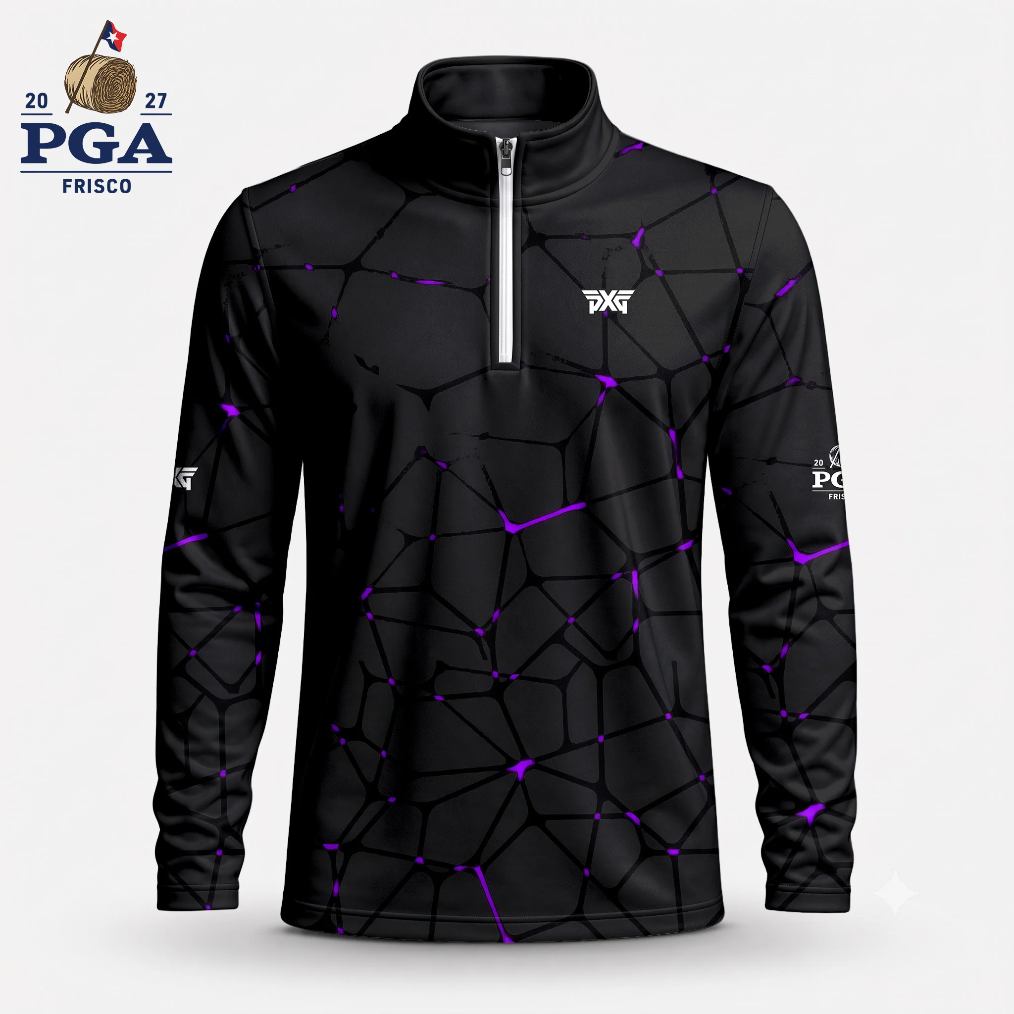 Golf 2027 PGA. Pattern AOP Quarter-zip Pullover LDLO28072605