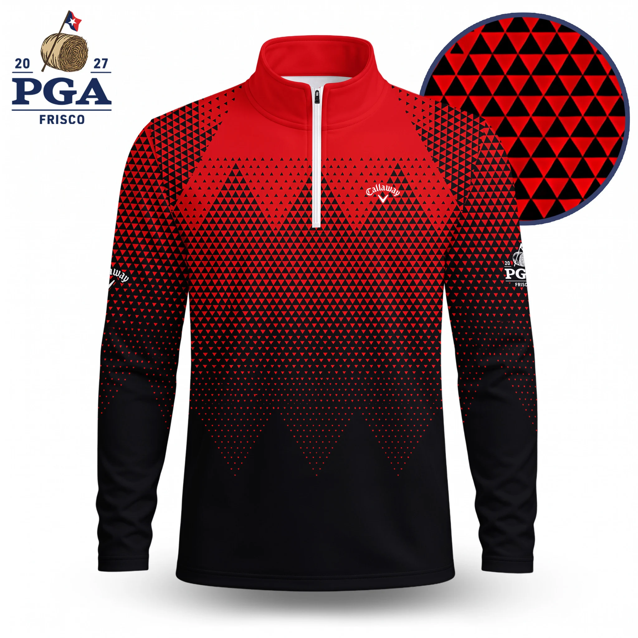 Golf 2027 PGA. Pattern AOP Quarter-zip Pullover LDLO280726103