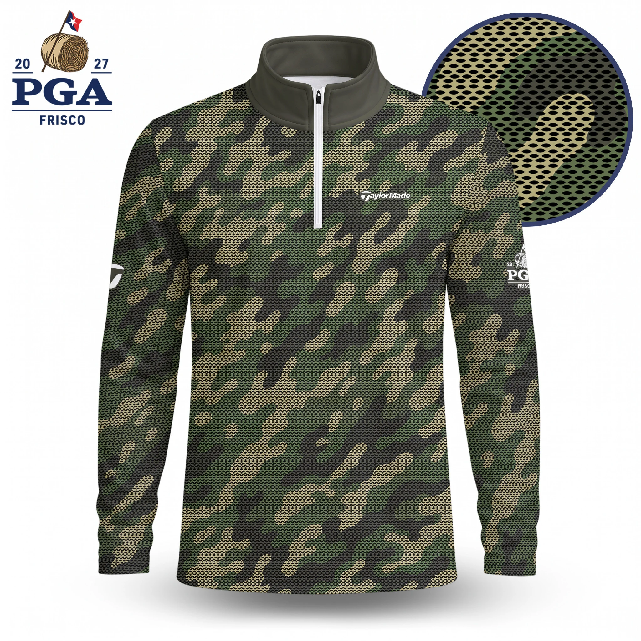 Golf 2027 PGA. Pattern AOP Quarter-zip Pullover LDLO280726112