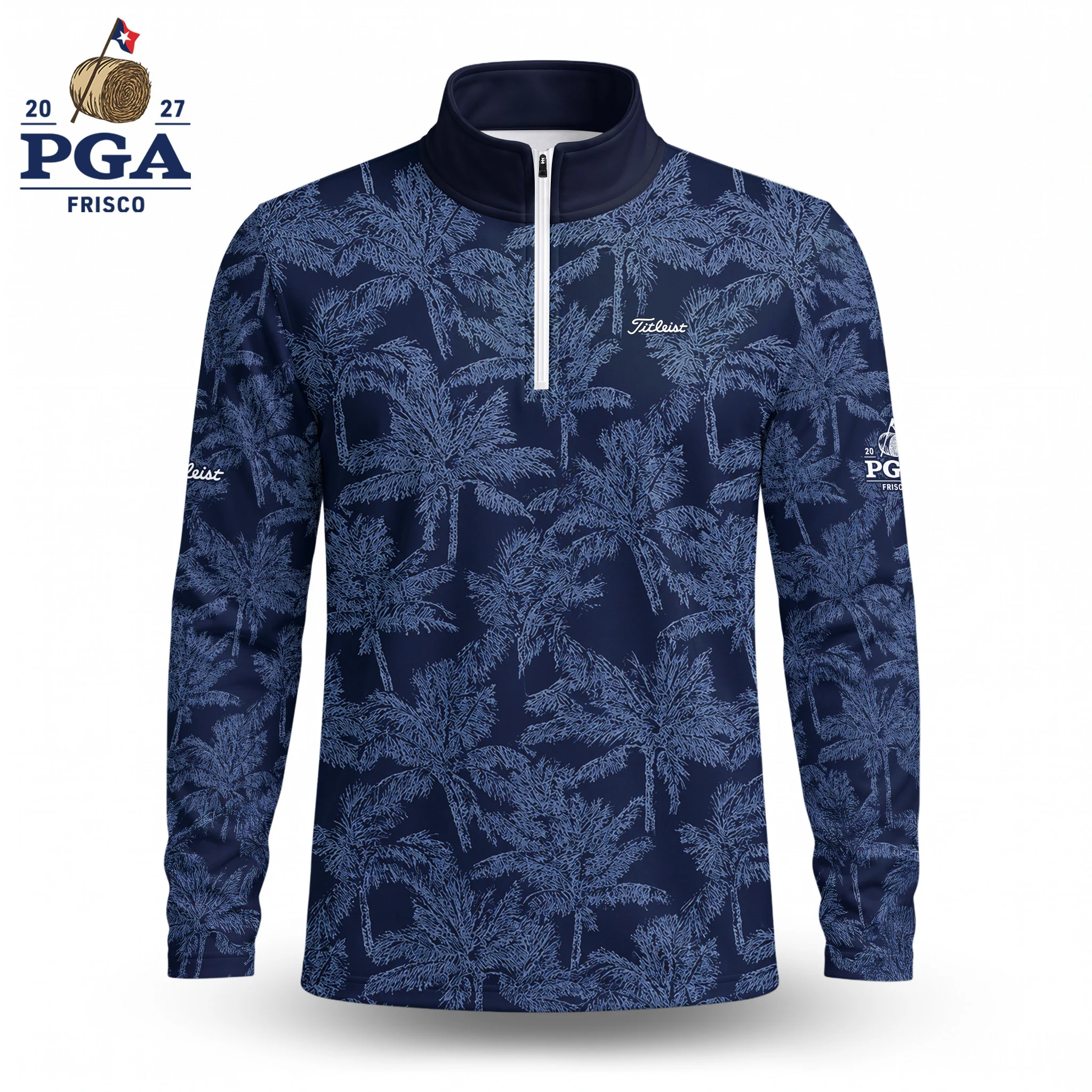 Golf 2027 PGA. Pattern AOP Quarter-zip Pullover LDLO280726131