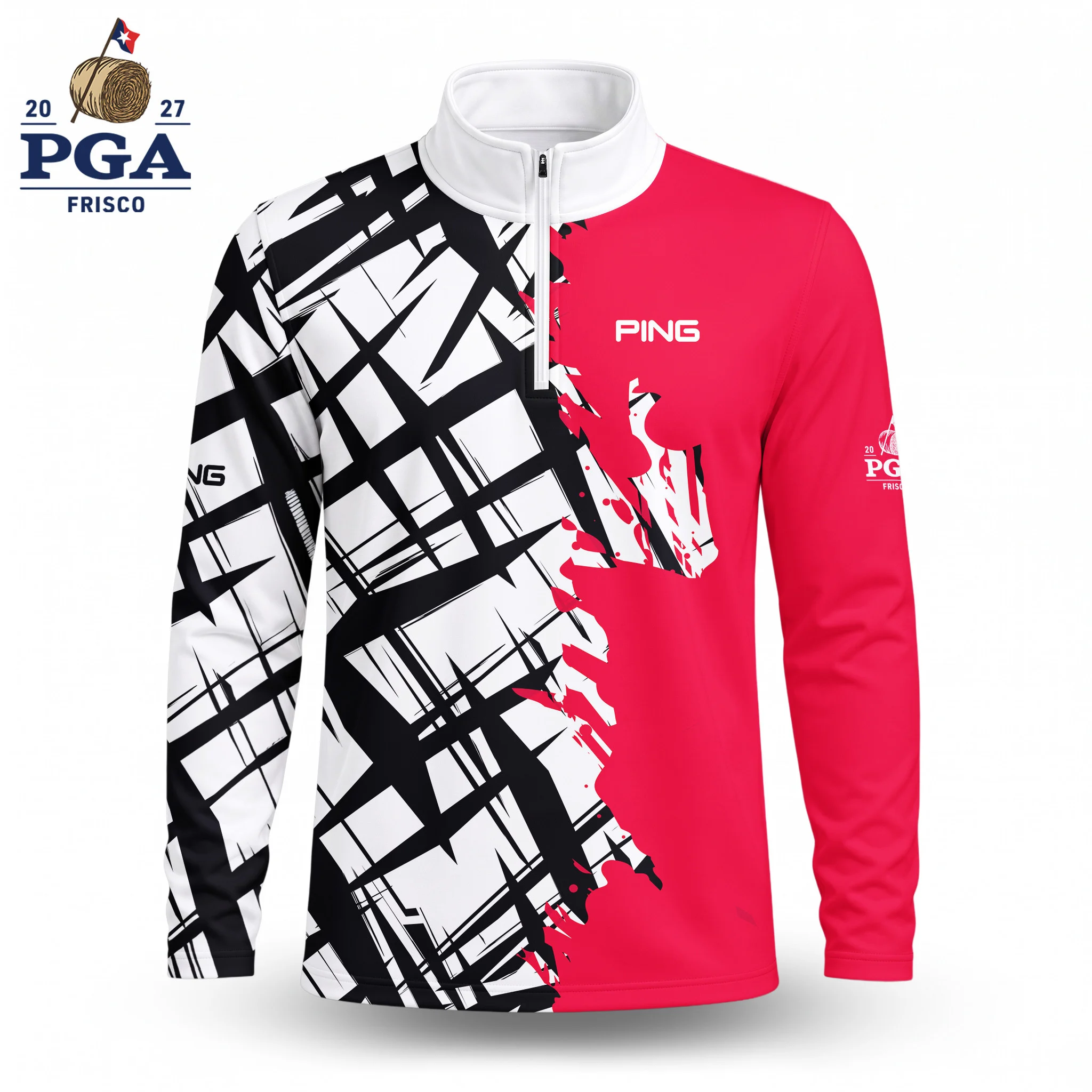 Golf 2027 PGA. Pattern AOP Quarter-zip Pullover LDLO280726199
