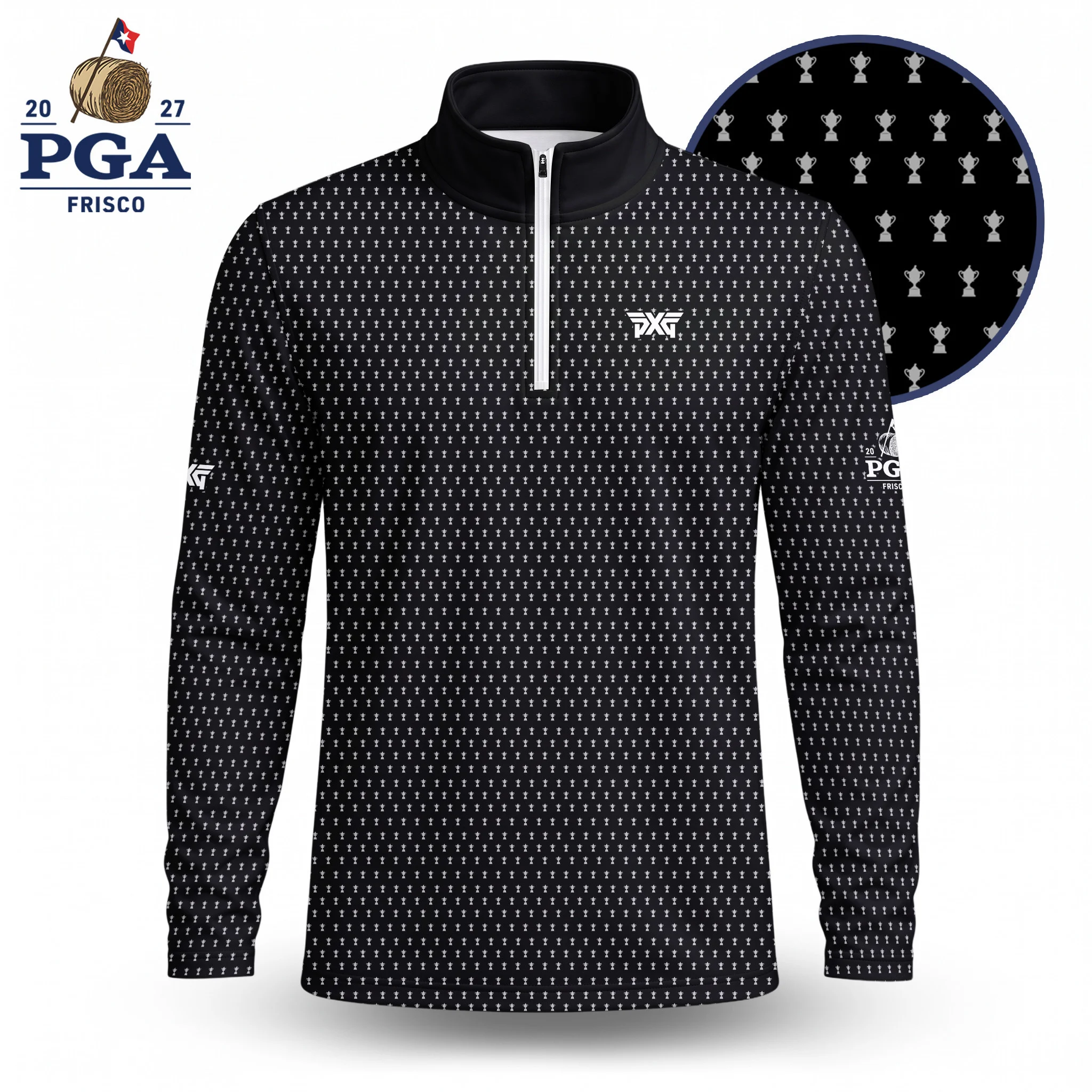 Golf 2027 PGA. Pattern AOP Quarter-zip Pullover LDLO280726210
