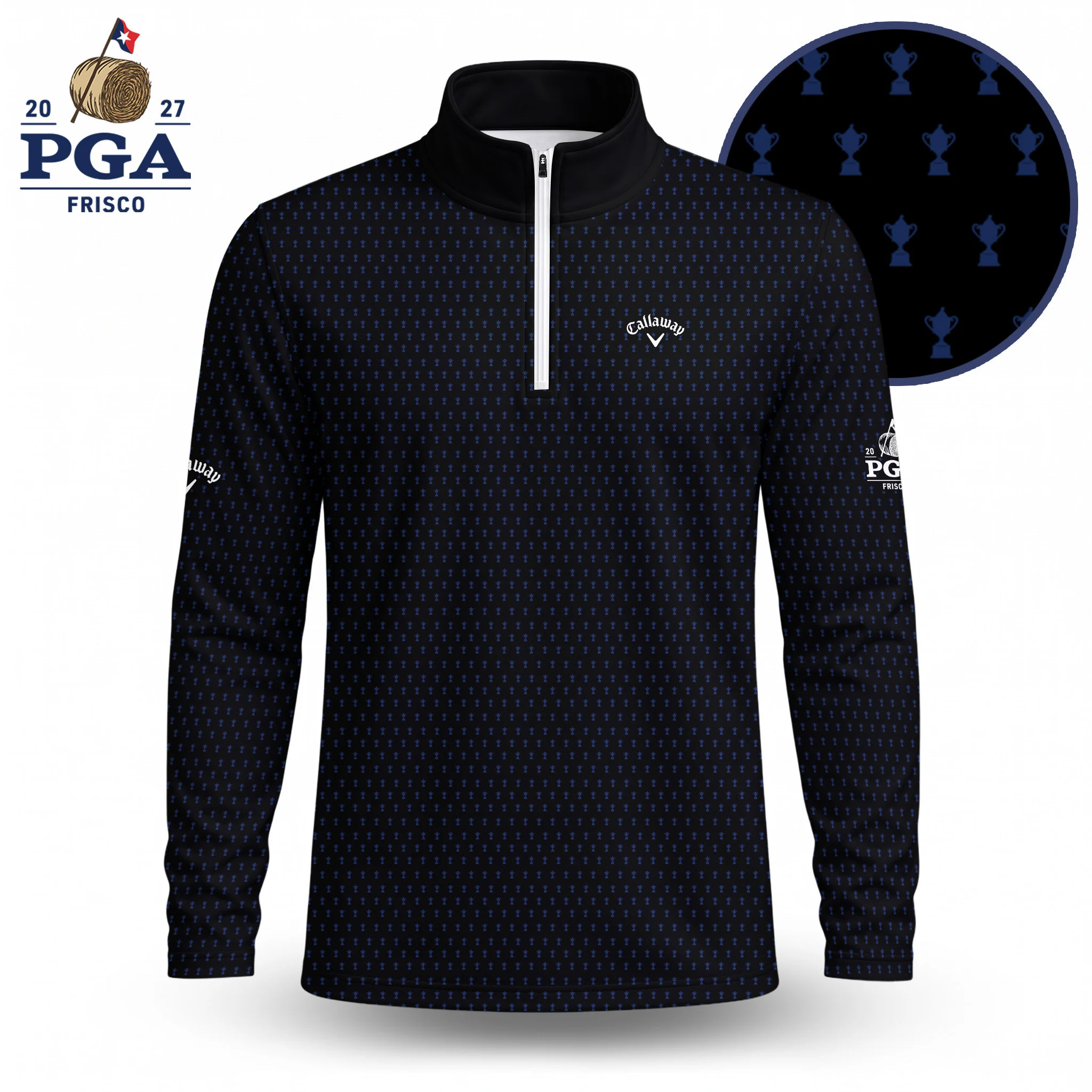 Golf 2027 PGA. Pattern AOP Quarter-zip Pullover LDLO280726218