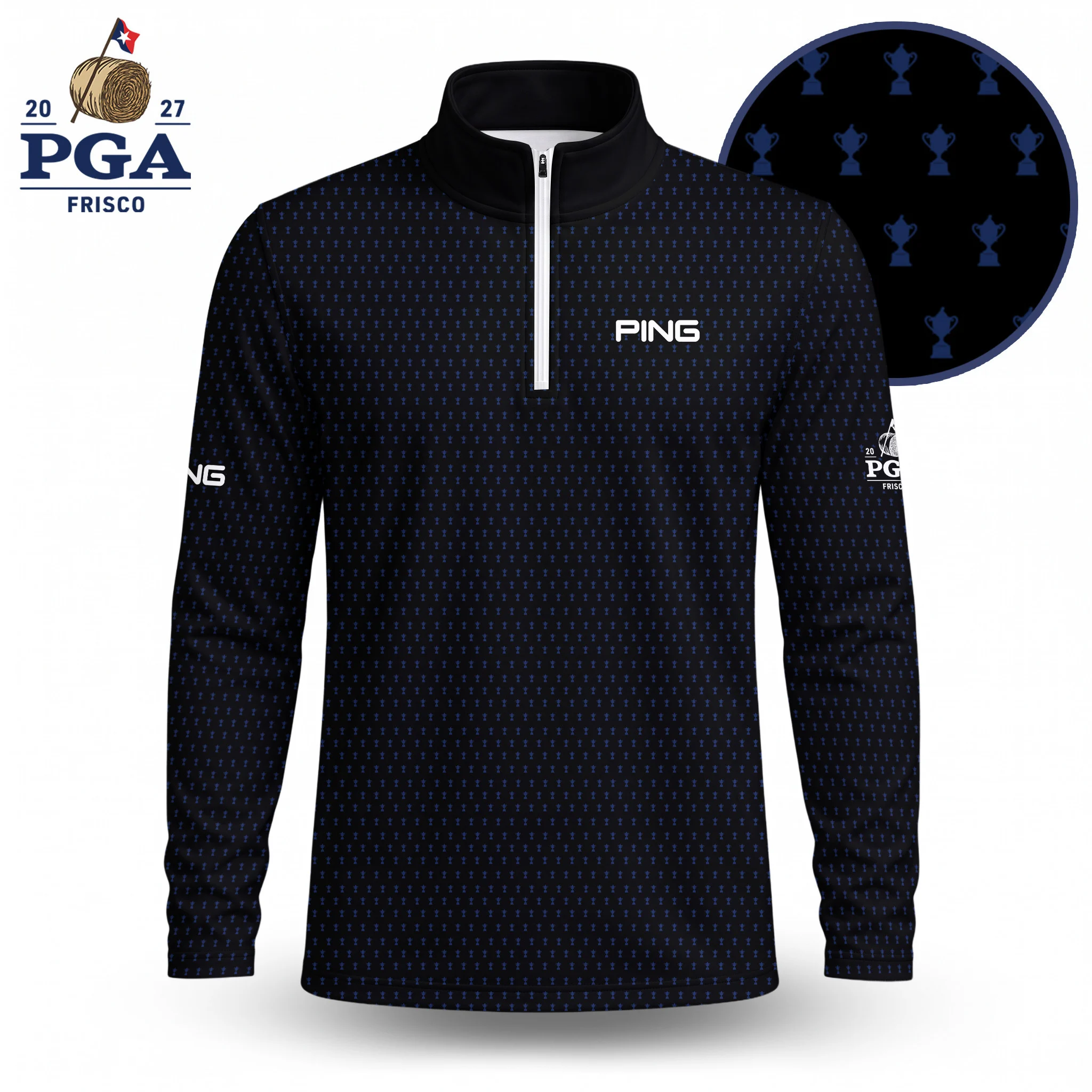 Golf 2027 PGA. Pattern AOP Quarter-zip Pullover LDLO280726219