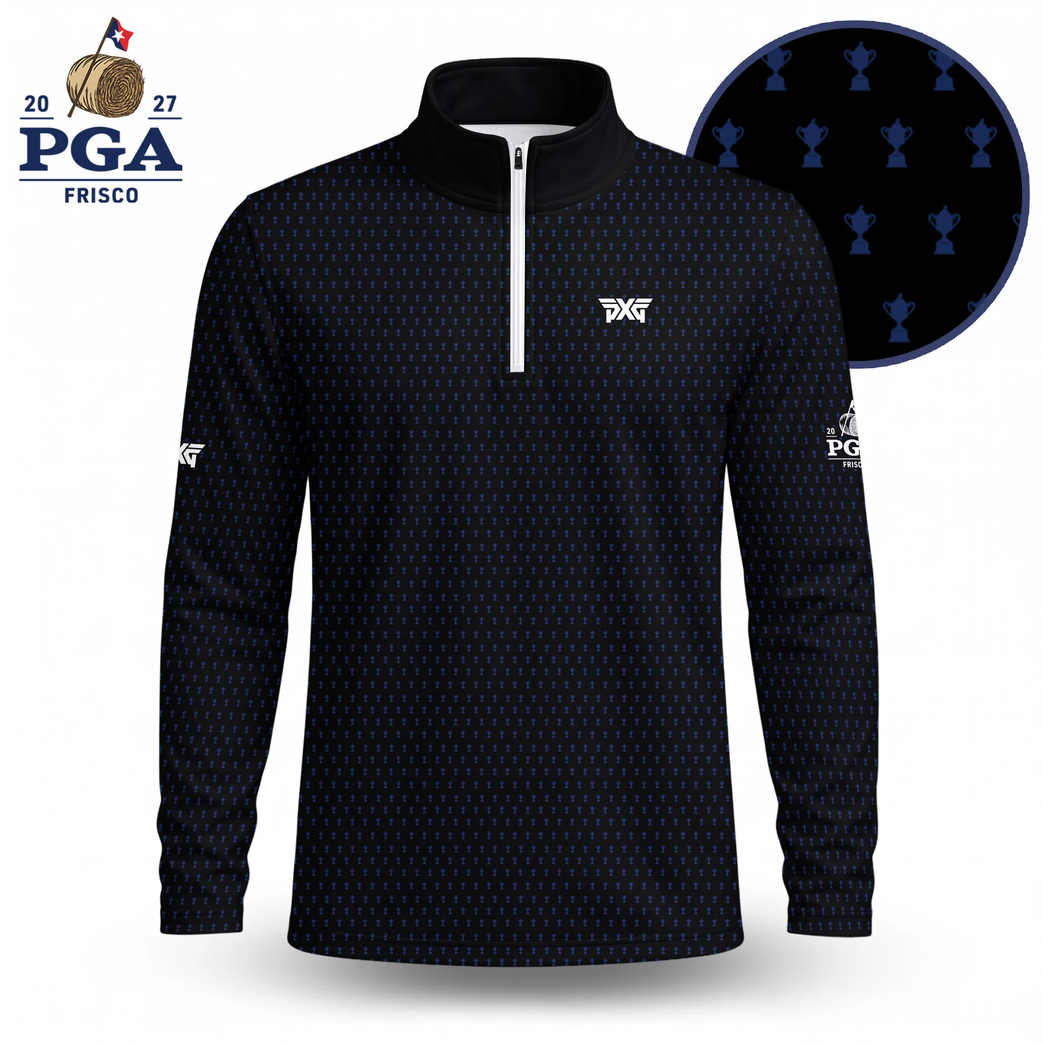 Golf 2027 PGA. Pattern AOP Quarter-zip Pullover LDLO280726220