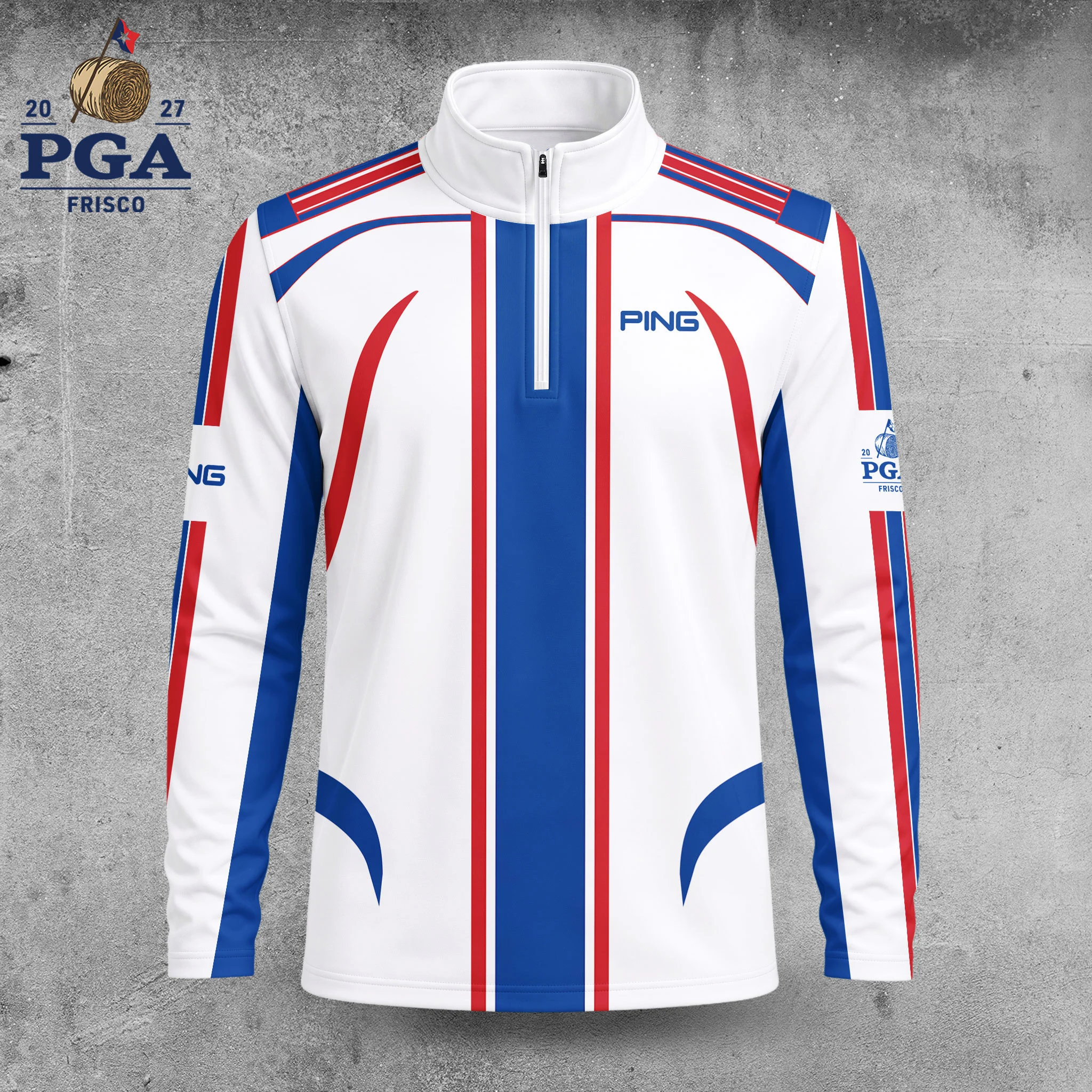 Golf 2027 PGA. Pattern AOP Quarter-zip Pullover LDLO28072694