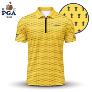 Golf 2027 PGA. Pattern AOP Zip Polo LDLO280726187
