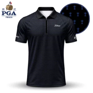Golf 2027 PGA. Pattern AOP Zip Polo LDLO280726191
